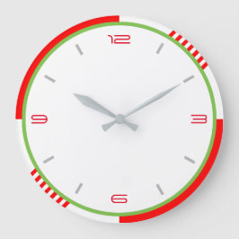 Red White and Green Große Wanduhr