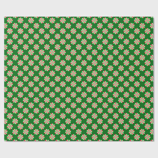 Red White and Green Holiday Peppermint Candy Cane Geschenkpapier (Flach)