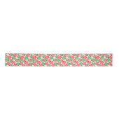 Red White and Green Peppermint Candy Swirl Pattern Satinband (Vorderseite)