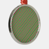 Red, White and Green Stripes Ornament Aus Metall (Rechts)