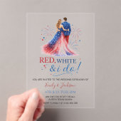 Red White and I do Acrylic Wedding Invitation Acryleinladungen (Insitu (Handheld))