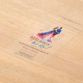 Red White and I do Acrylic Wedding Invitation Acryleinladungen (Ablage )