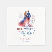 Red White and I do Americana Wedding Serviette (Vorderseite)