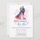 Red White and I do Wedding Invitation Einladung (Vorderseite)