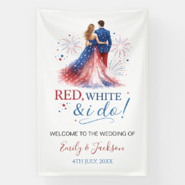 Red White and I do Wedding Welcome Banner
