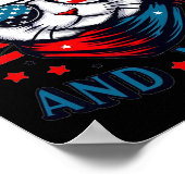 Red White and Meow Cat American Flag 4. Juli Poster (Ecke)