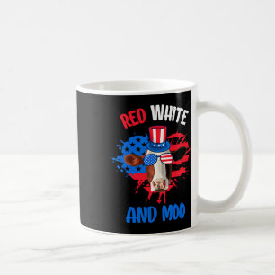Red White and Moo Patriotic Kuh Bauer 4. Juli Kaffeetasse