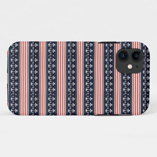 Red White and Nautic Phone Case (Rückseite (Horizontal))