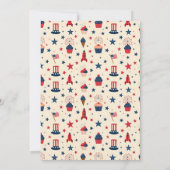 Red White And One Patriotic Puppy Invitation Einladung (Rückseite)