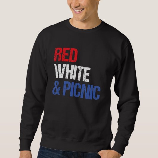 Red White and Picnic  4th of July Sweatshirt (Vorderseite)