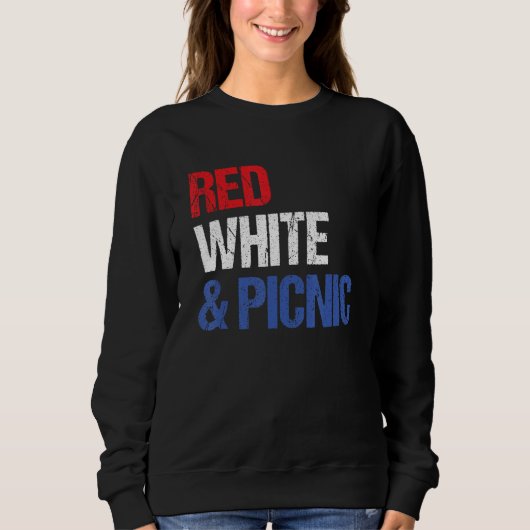 Red White and Picnic 4th of July Sweatshirt (Vorderseite)