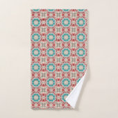 Red White And Teal  Bath Towel Set (Handtuch)
