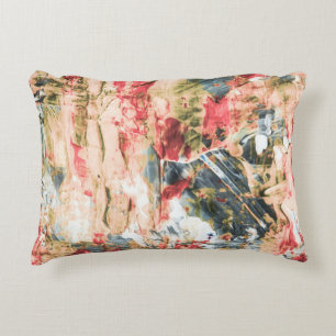 Red white and yellow abstract painting dekokissen