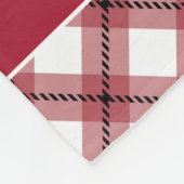 Red & White Argyle Plaid Custom Name Fleecedecke (Ecke)