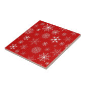 Red & White Assorted Weihnachtsschneeflocken Muste Fliese (Seite)