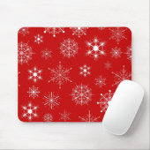 Red & White Assorted Weihnachtsschneeflocken Muste Mousepad (Mit Mouse)
