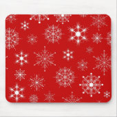 Red & White Assorted Weihnachtsschneeflocken Muste Mousepad (Vorne)