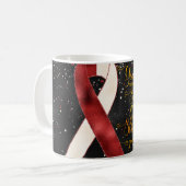 Red White Awareness Ribbon Tasse Design (Vorderseite Links)