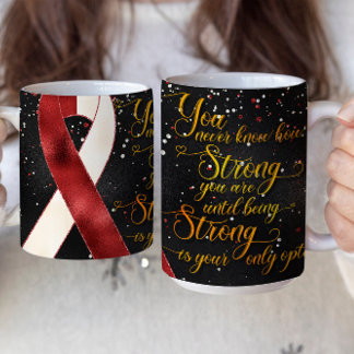 Red White Awareness Ribbon Tasse Design