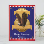 Red White Bald Eagle Patriotic 4. Juli Einladung (Stehend Vorderseite)