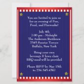 Red White Bald Eagle Patriotic 4. Juli Einladung (Rückseite)