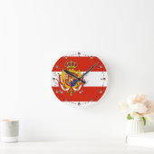 Red White Banner Großherzogtum Toskana Runde Wanduhr (Zuhause)