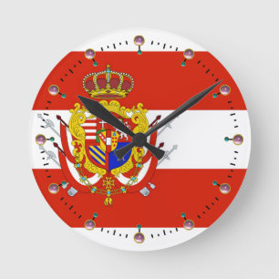 Red White Banner Großherzogtum Toskana Runde Wanduhr