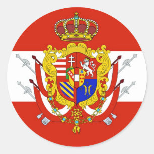 Red White Banner Großherzogtum Toskana Runder Aufkleber