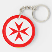 Red White Banner Großherzogtum Toskana Schlüsselanhänger (Rückseite)