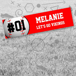 Red White Baseball Team Autoaufkleber