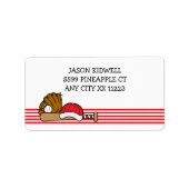 RED White Baseball Teamausrüstung Adressaufkleber (Vorne)