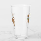 Red & White Basenji Dog Glas (Links)