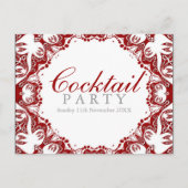 Red White Batik Spirit Cocktail Party Einladung (Vorderseite)