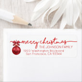 Red White Bauble Frohe Weihnachtsfeier Rücksendead (Insitu)