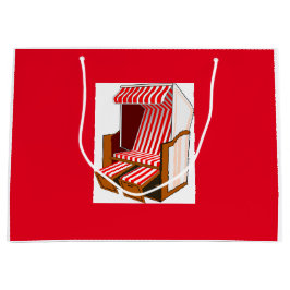 Red & White Beach Sessel Thema Party Geschenktasch Große Geschenktüte