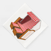 Red & White Beach Sessellift Themenzeitung Napkins Serviette (Ecke)