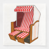 Red & White Beach Sessellift Themenzeitung Napkins Serviette (Vorderseite)
