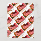 Red & White Beach Stühle als Postkarte (Vorderseite)