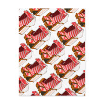 Red & White Beach Stühle als Postkarte