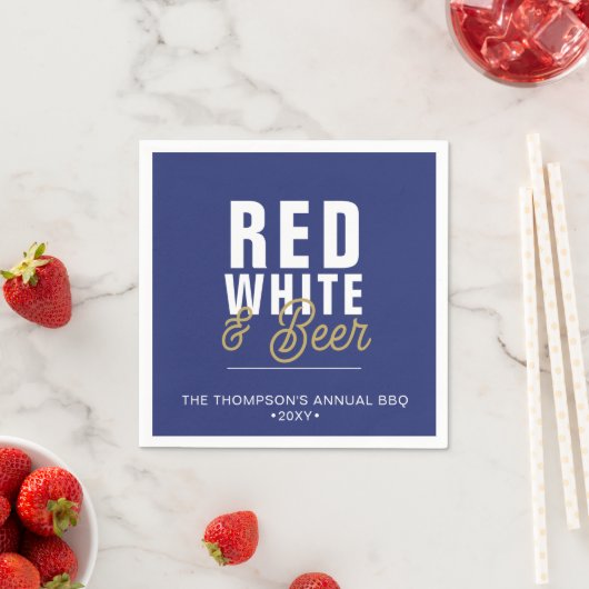 Red White & Beer 4. Juli Party Paper Serviette (Beispiel)