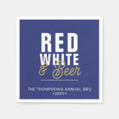 Red White & Beer 4. Juli Party Paper Serviette (Vorderseite)