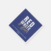 Red White & Beer 4. Juli Party Paper Serviette (Ecke)