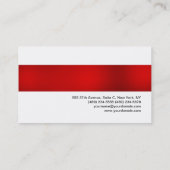 Red White Beruflich Impressive Trendy Visitenkarte (Rückseite)