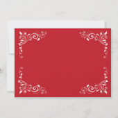 Red White Birthday Womens Classy 60. Foto Einladung (Rückseite)