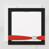 Red White Black Black Wedding Einladung (Rückseite)
