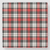 Red White Black Buffalo Karo Kariertes Muster Steinuntersetzer (Vorderseite)