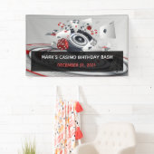 Red White Black Casino 40. Geburtstag Party Banner (Insitu)
