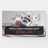 Red White Black Casino 40. Geburtstag Party Banner (Horizontal)