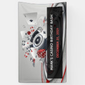 Red White Black Casino 40. Geburtstag Party Banner (Vertikal)