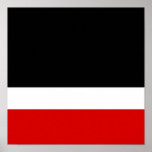 Red White Black Colorblock Poster